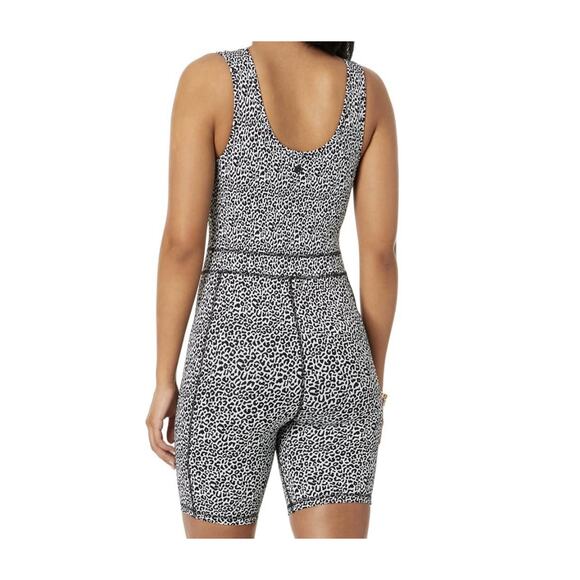 Lilly Pulitzer Everetta Romper, Large, Black Leopard Unitard Luxletic Activewear - Picture 2 of 13